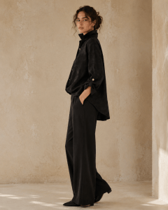 Noir Black Jacquard Twist Shirt