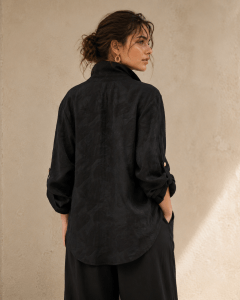 Noir Black Jacquard Twist Shirt