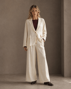Ecru Jacquard Tailored Jacket