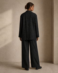 Black Jacquard Tailored Jacket