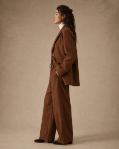 Brown Jacquard Tailored Jacket