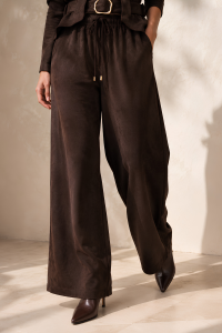 Dark Brown Siena Suede Shirt Set