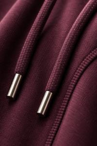 Burgundy Satin Stripe Hoodie Set