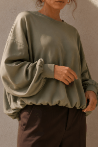 Soft Volume Khaki Sweatshirt