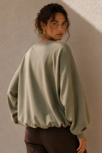 Soft Volume Khaki Sweatshirt