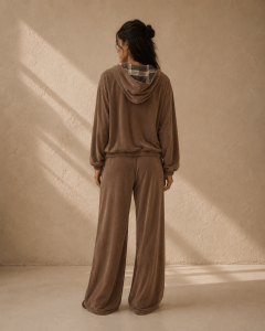 Brown Soft Plaid Set