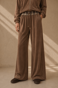 Brown Soft Plaid Set