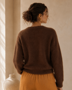 Étole Brown Knit Cardigan